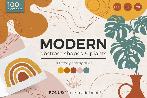 Download MODERN abstract shapes and plants