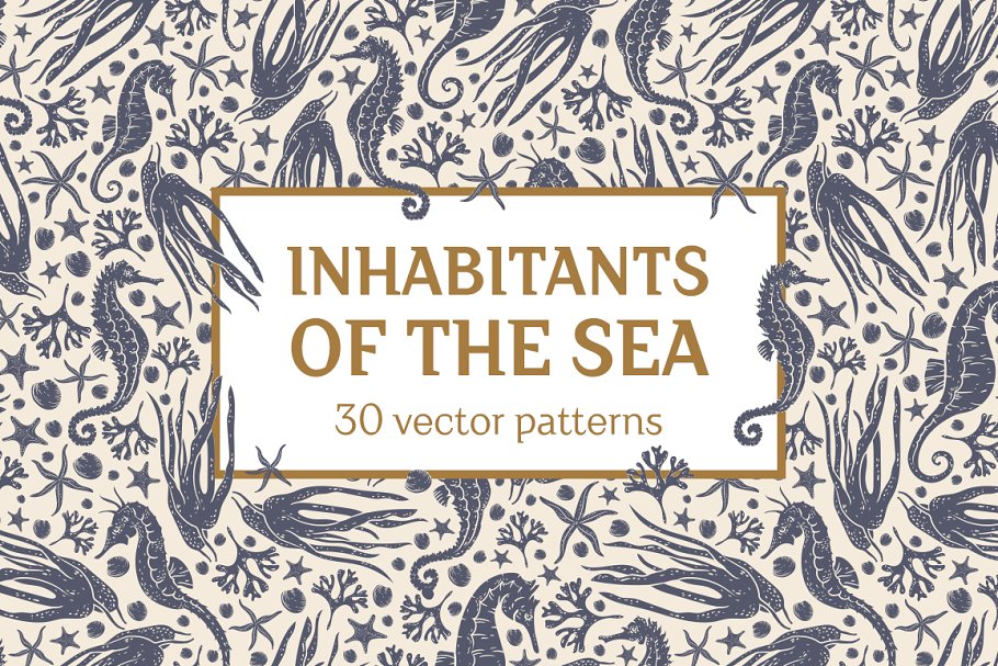 Download Inhabitants of the sea patterns