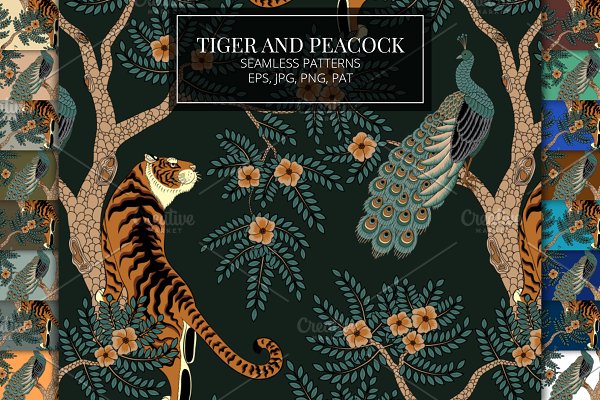 Download Tiger and Peacock
