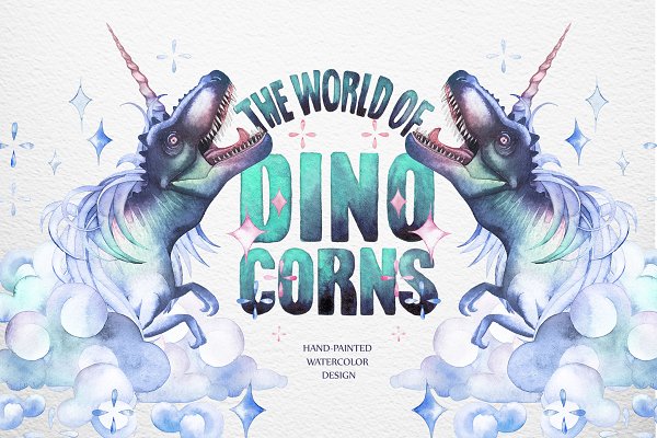 Download Watercolor Dinocorns