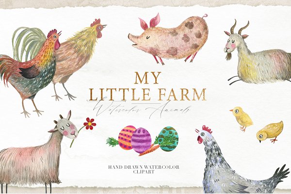 Download Easter Watercolor Farm Clipart