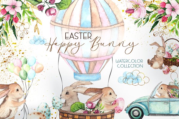Download Easter Bunny. Watercolor collection