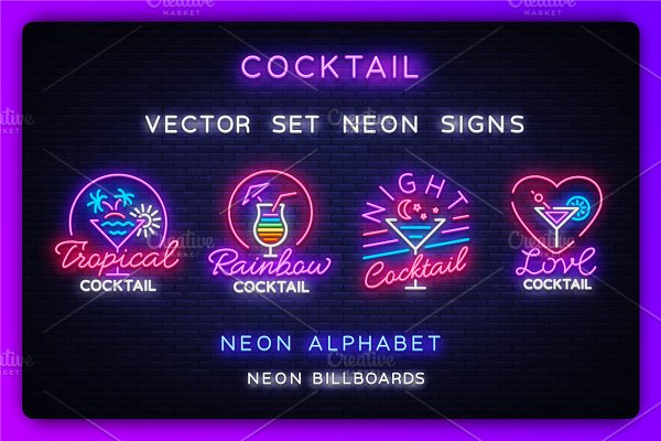Download Cocktail Neon Signs