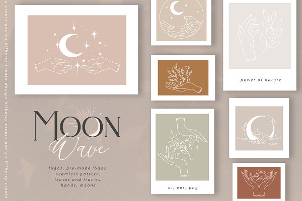 Download Moon Wave graphic art set