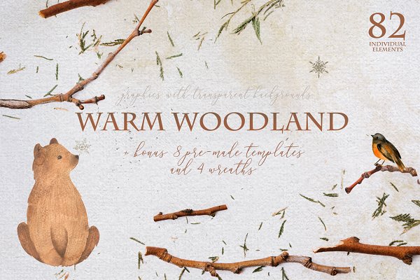 Download Warm woodland. Animal Watercolor