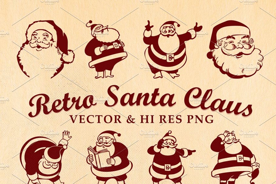 Download Retro Vintage Santa Claus Vector