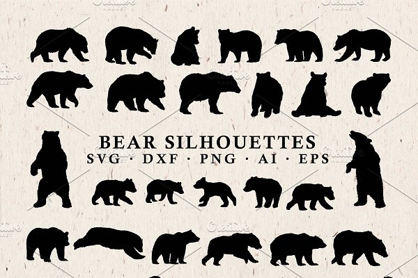 Download Bear Silhouettes Vector Pack