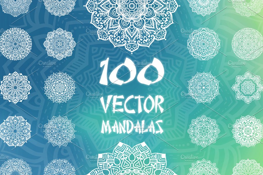 Download 100 Vector Mandalas