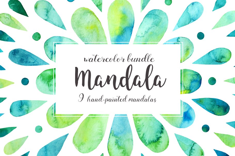Download Mandalas watercolor bundle
