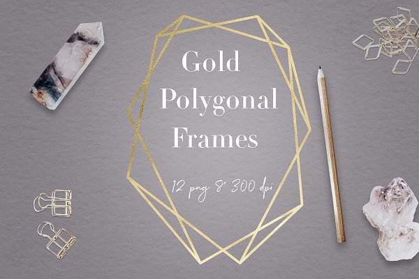 Download Gold Geometric Frames