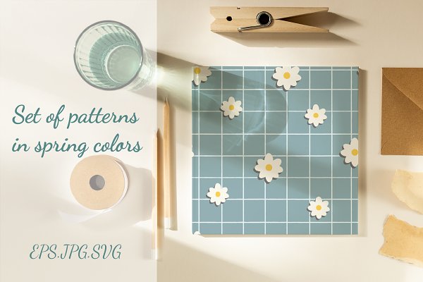 Download Set of striped patterns in spring co