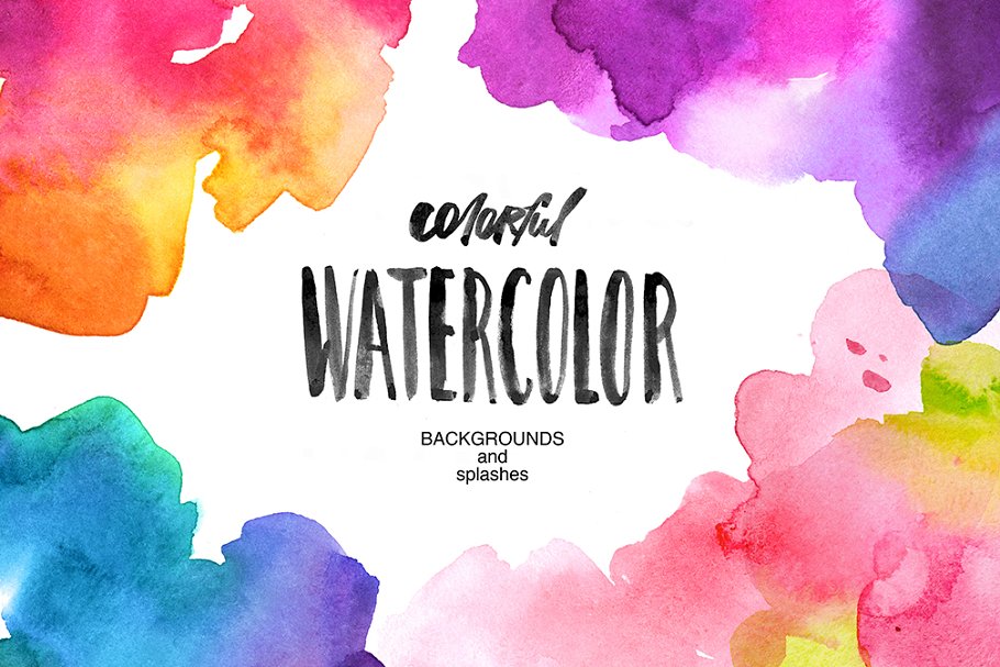 Download Watercolor backgrounds and splashes