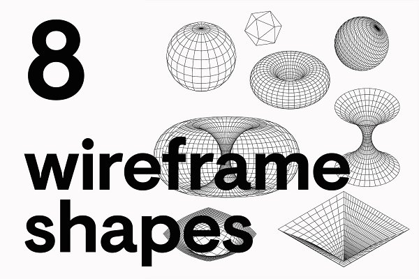 Download Wireframe geometric shapes. Vector