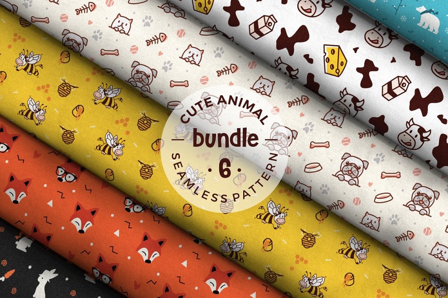 Download cute animal seamless pattern bundle