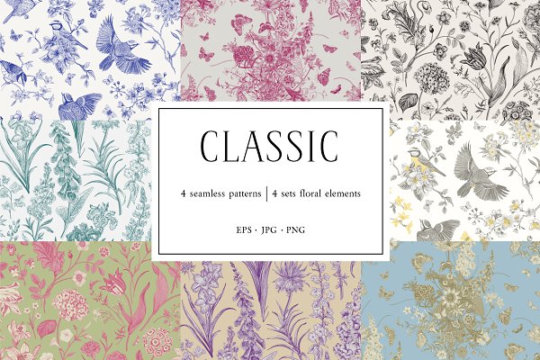 Download Classic. Seamless patterns