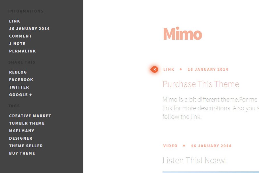 Download Mimo - Clean Tumblr Theme