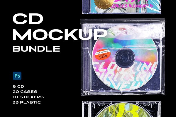 Download CD Case Mockup Template Bundle Disc