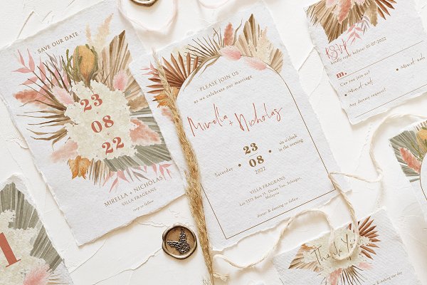 Download Bohemian Dried Foliage Wedding Suite