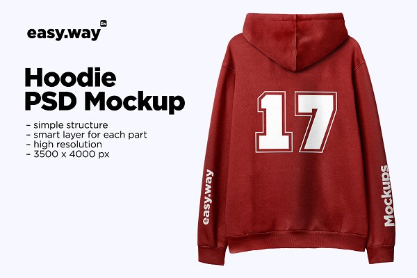 Download Hooded Sweatshirt Back PSD Mockup