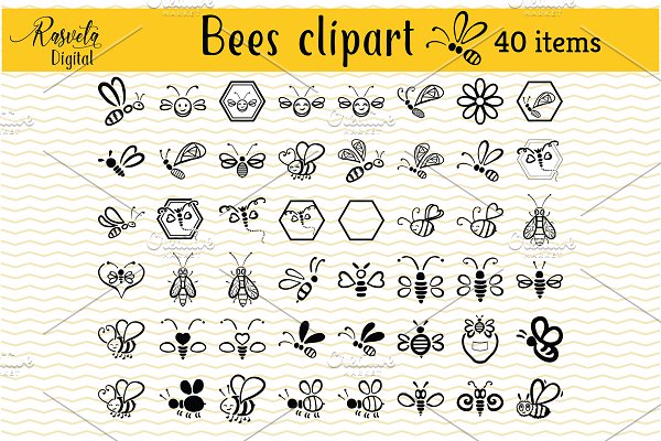 Download Honey 40 Bees Clip Art