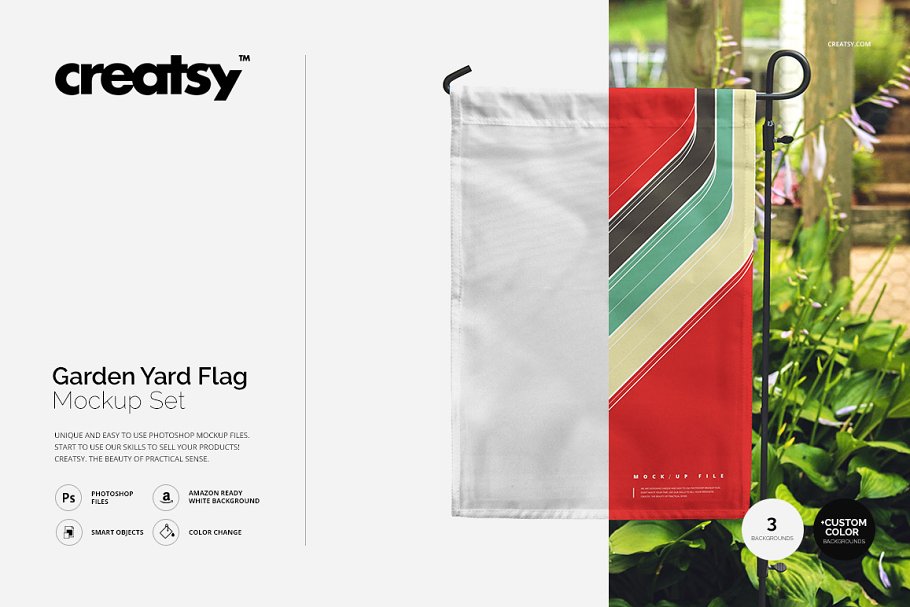 Download Garden Yard Flag Mockup Set