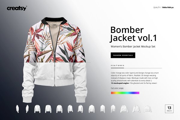 Download Women's Bomber Jacket Mockup Set v.1