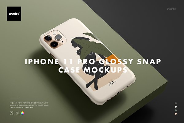 Download iPhone 11 Pro Glossy Case Mockup Set