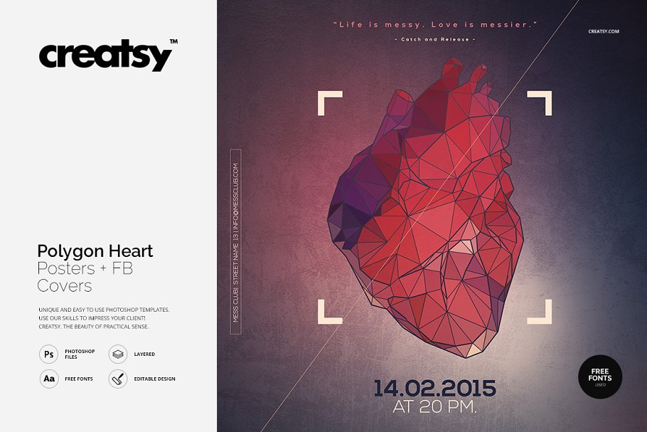Download Polygon Heart Poster