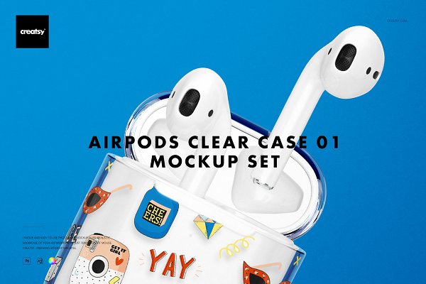 Download AirPods Clear Case Mockup Set 01