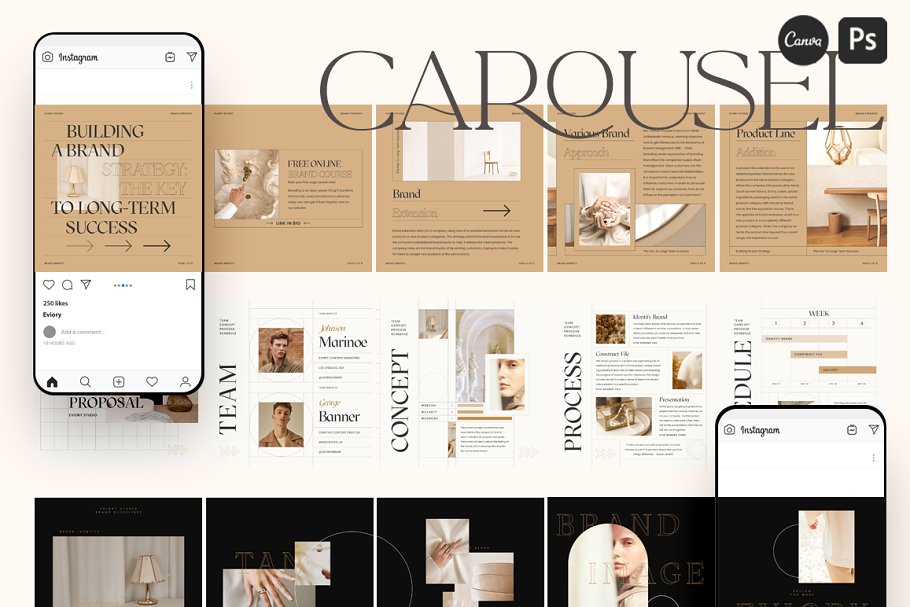 Download Branding Carousel Instagram CANVA PS