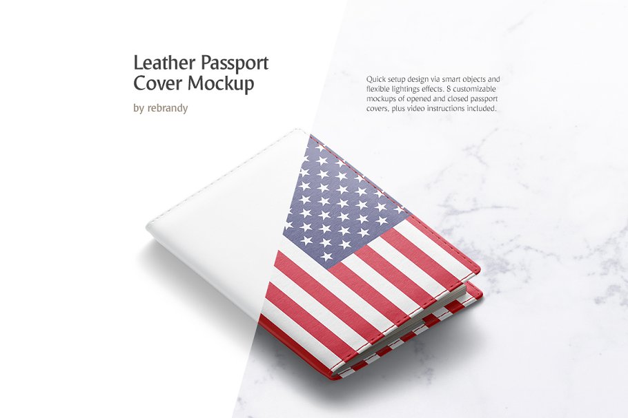 Download Leather Passport Cover Mockup