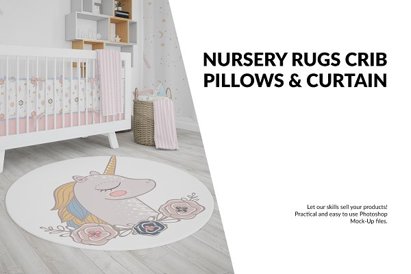 Download Nursery - 4 Rugs Pillows Curtain