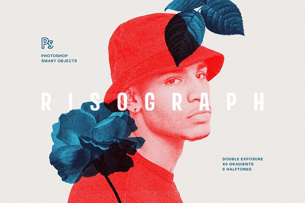 Download Risograph Double Exposure Effect