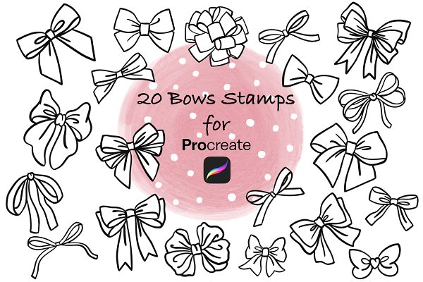 Download 20 Bows Procreate Brushes Stamps