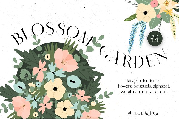 Download BLOSSOM GARDEN | Floral Clip Art
