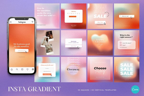 Download Gradient Social Media Kit CANVA