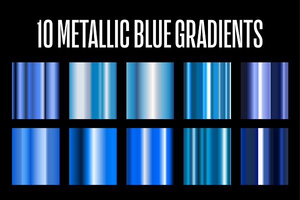 Download 10 Metallic Blue Gradients .AI