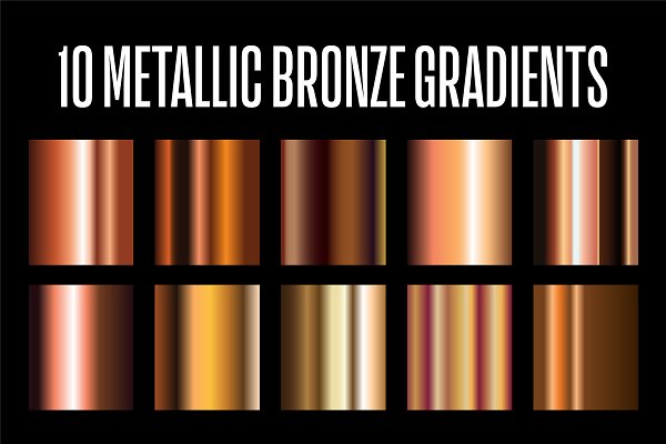 Download 10 Bronze Metallic Gradients .AI