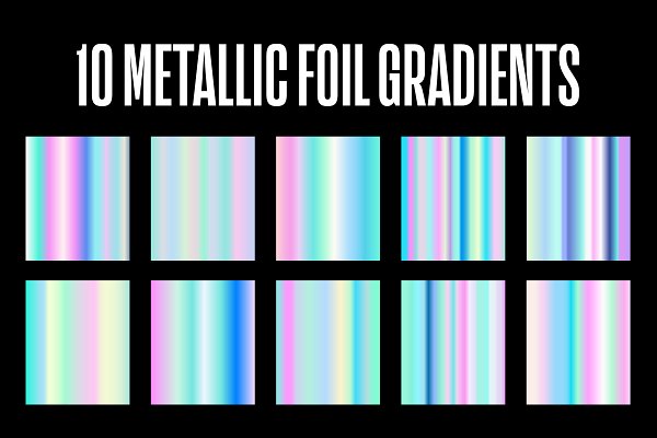 Download 10 Metallic Foil Gradients .AI