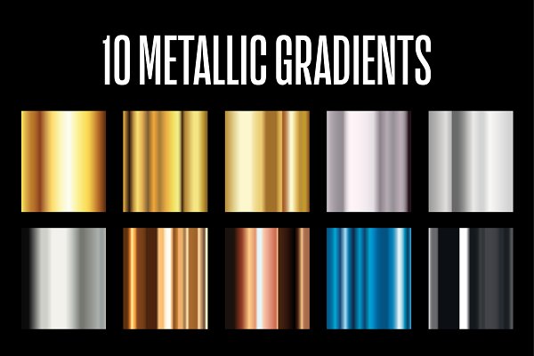 Download 10 Metallic Gradients - .AI file