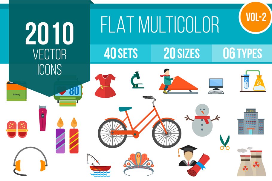 Download 2010 Flat Multicolor Icons (V2)