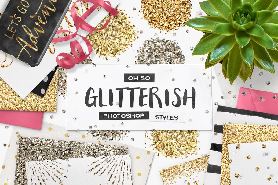 Download 100 Glitter Photoshop Styles + Bonus