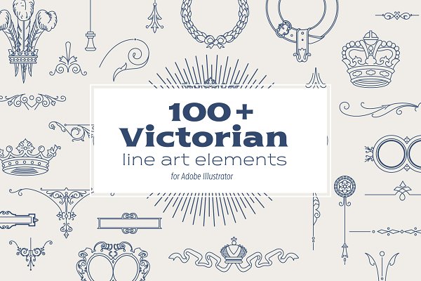 Download 100+ Victorian Line art Elements