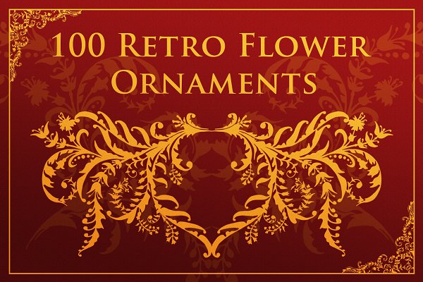 Download 100 Retro Flower Ornaments