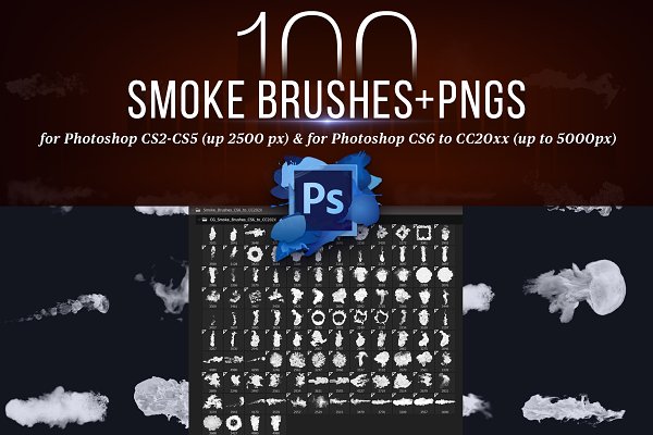 Download 100 Photoshop Smoke Brushes + PNGs