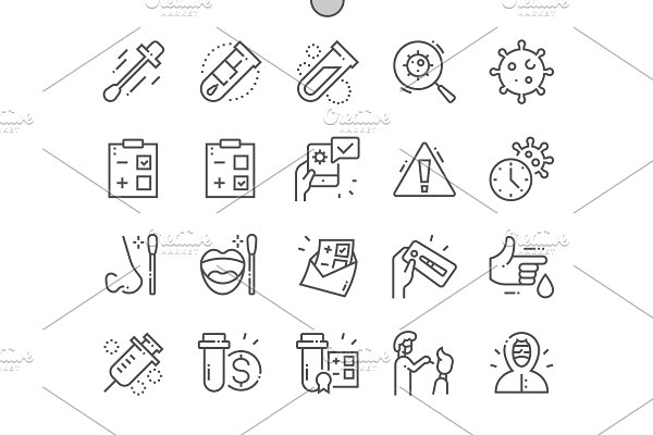Download Covid test Line Icons