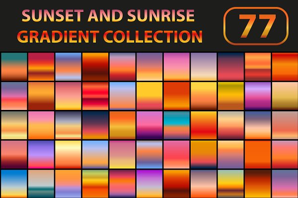Download Sunset and sunrise gradient set
