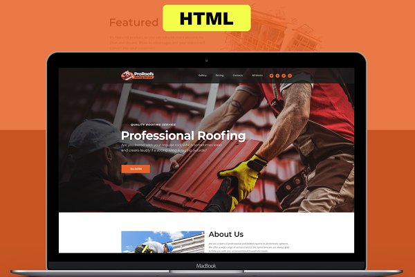 Download Responsive Roofing Landing Page