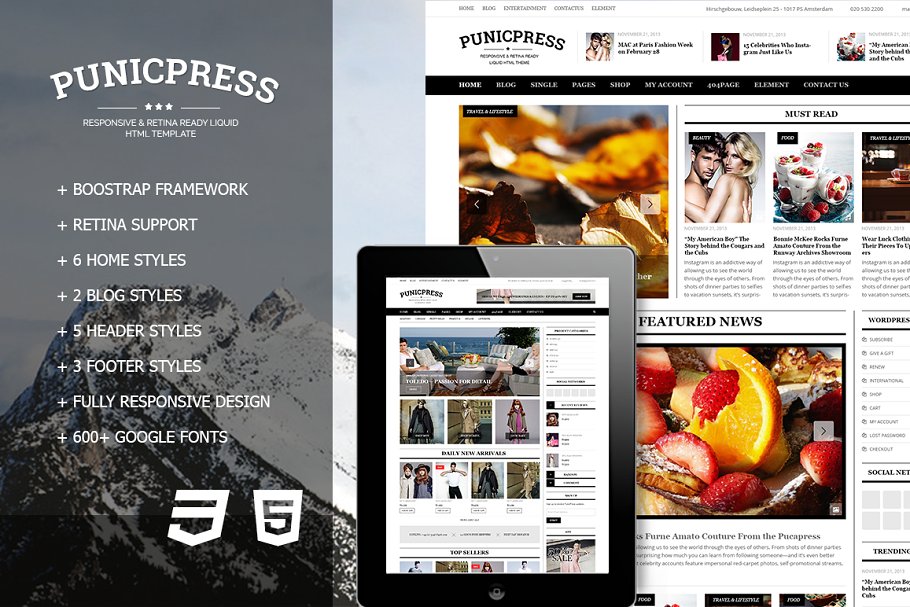 Download PunicPress - Magazine HTML5 Template