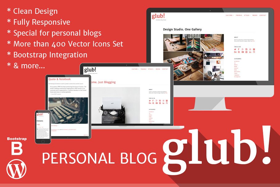 Download Glub! Personal Blog WordPress Theme